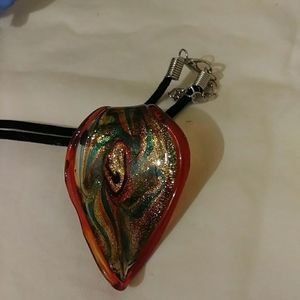 Necklace with glass pendant